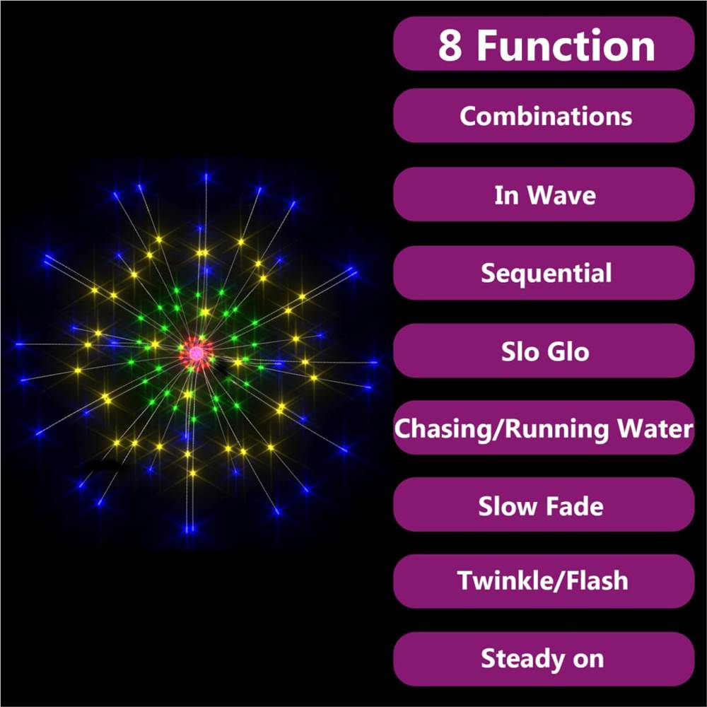 Outdoor Christmas Firework Lights 10pcs Multicolour 50cm1400LEDs