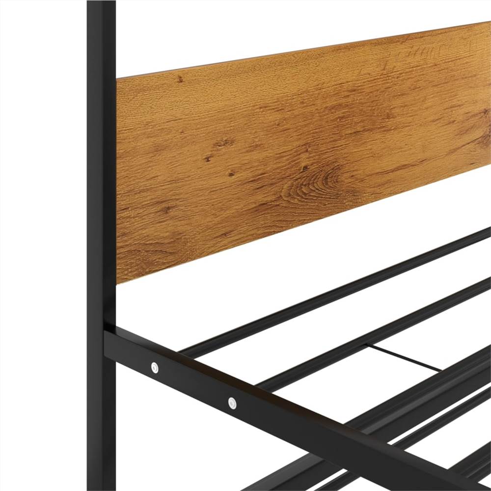 Pull-out Bed Frame Black Metal 90x200 cm