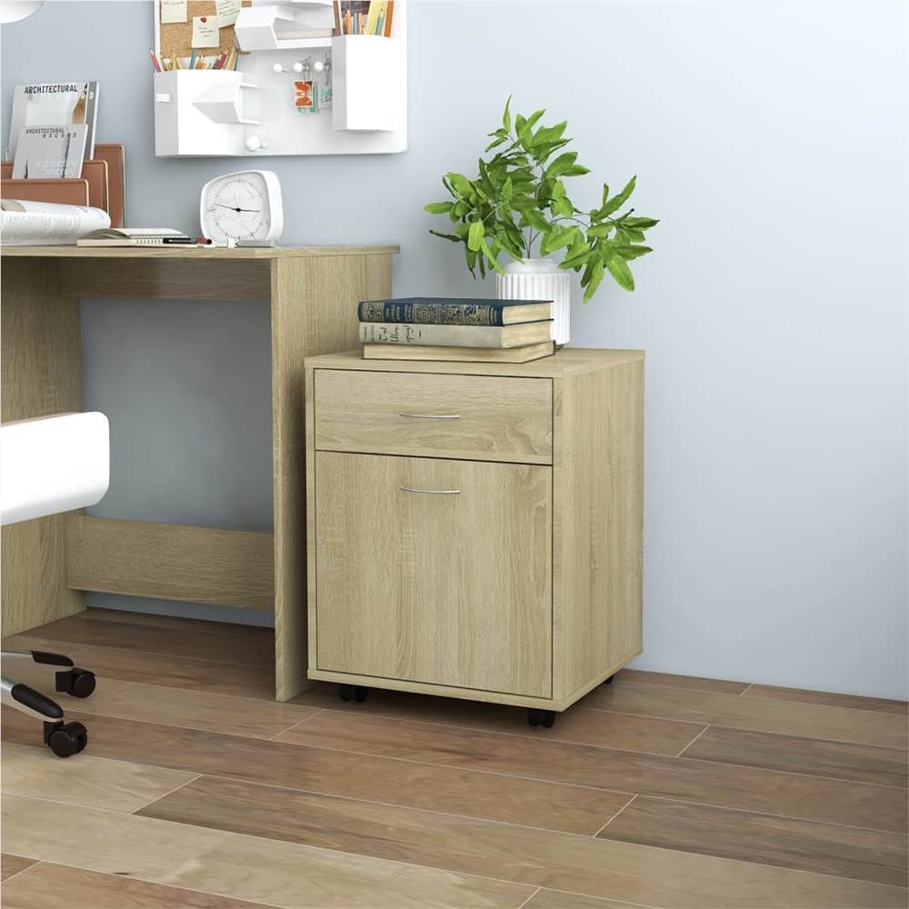 

Rolling Cabinet Sonoma Oak 45x38x54 cm Chipboard