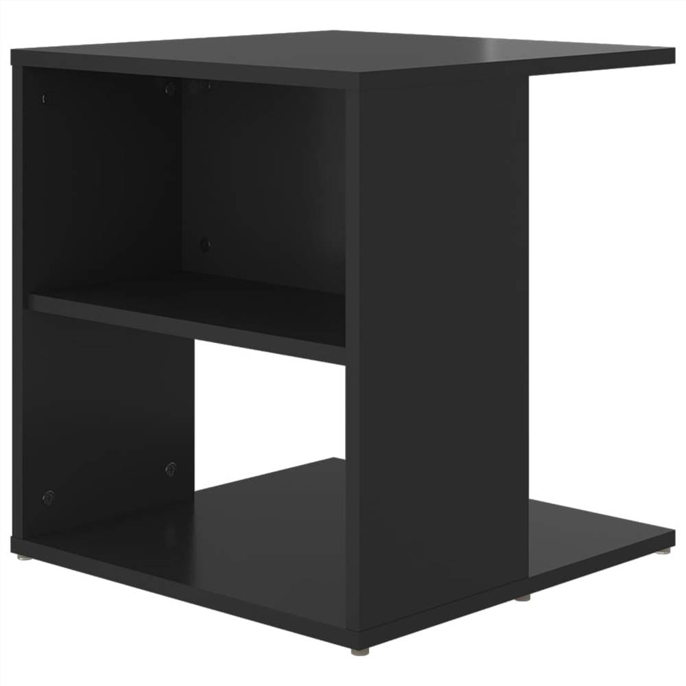 Side Table High Gloss Black 45x45x48 cm Chipboard