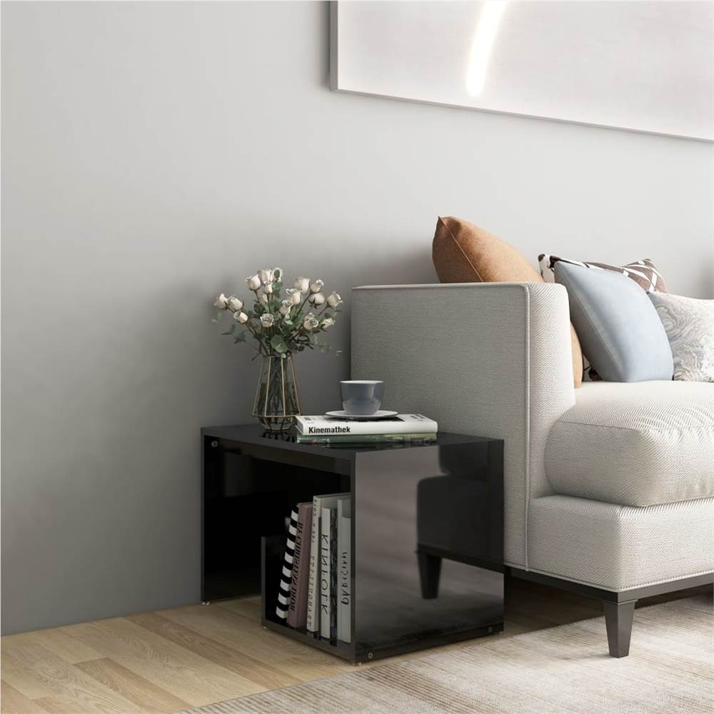 

Side Table High Gloss Black 59x36x38 cm Chipboard