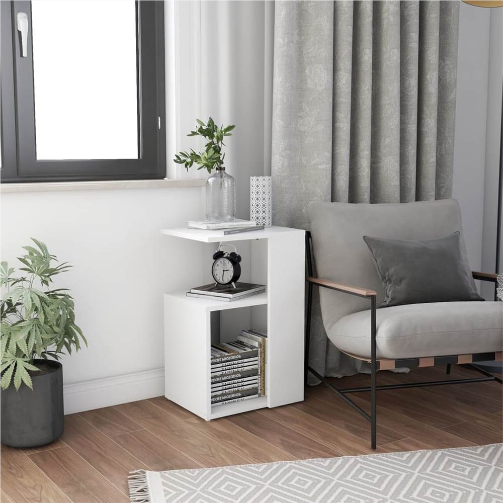

Side Table White 36x30x56 cm Chipboard