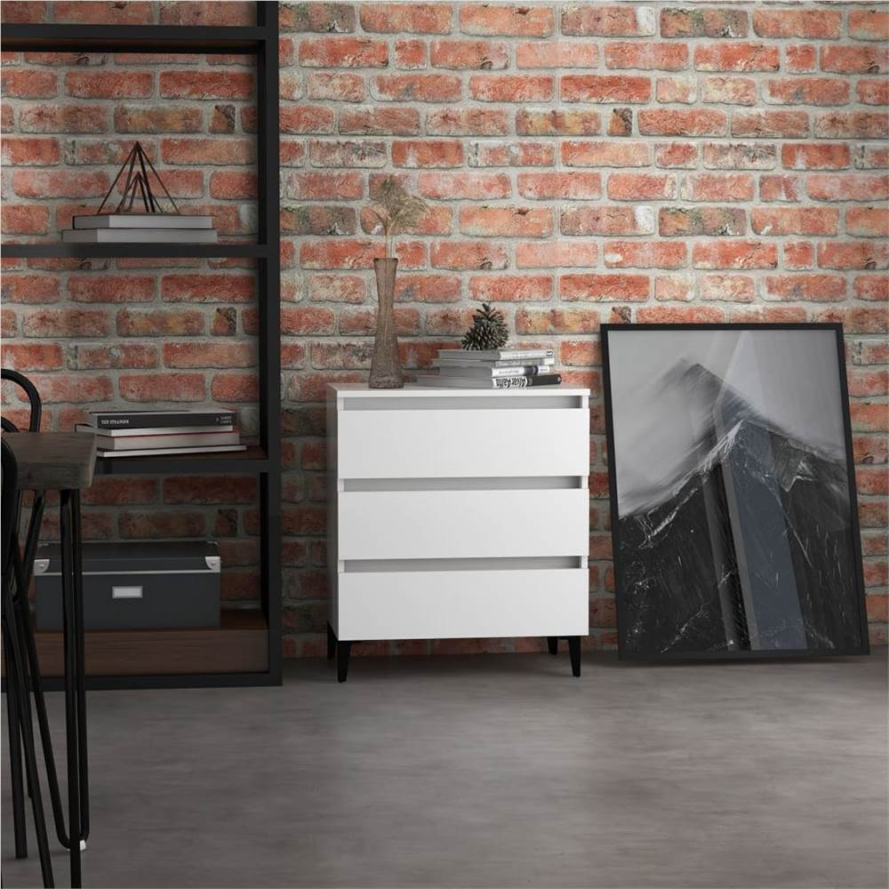 

Sideboard High Gloss White 60x35x69 cm Chipboard
