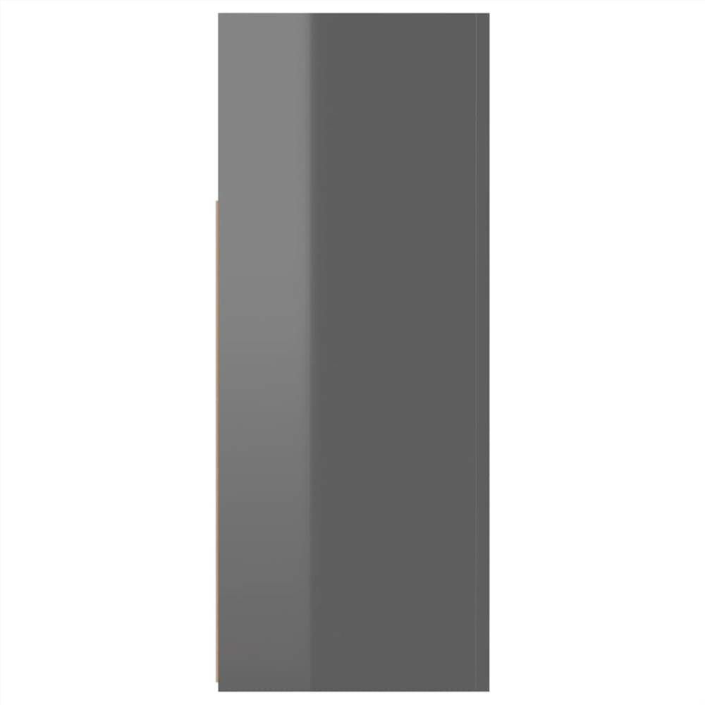 Sideboard with LED Lights High Gloss Grey 115.5x30x75 cm