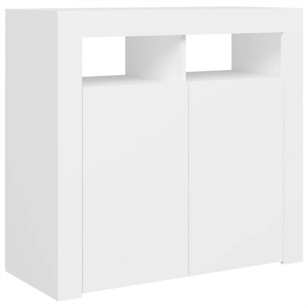 Sideboard with LED Lights White 80x35x75 cm