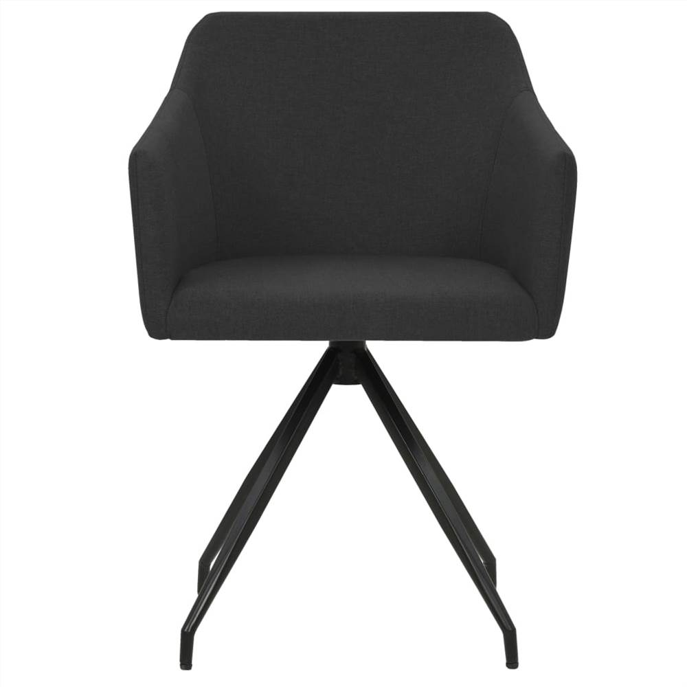 Swivel Dining Chairs 2 pcs Black Fabric
