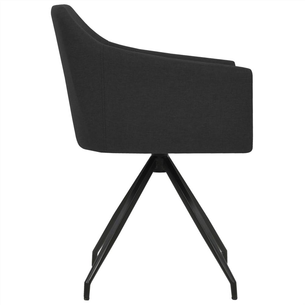 Swivel Dining Chairs 2 pcs Black Fabric
