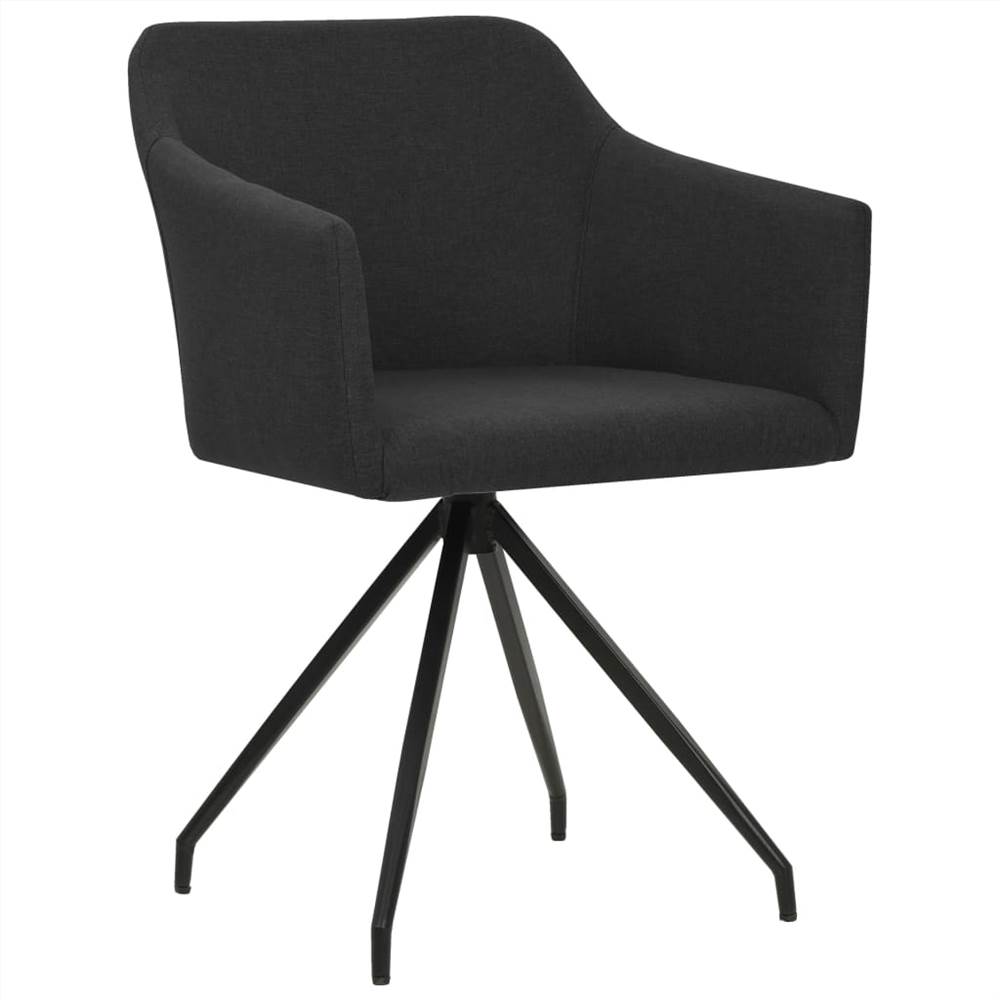 Swivel Dining Chairs 2 pcs Black Fabric