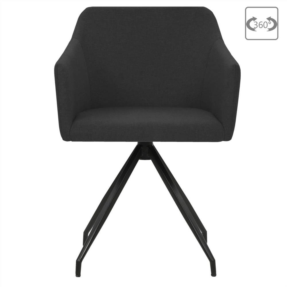 Swivel Dining Chairs 2 pcs Black Fabric