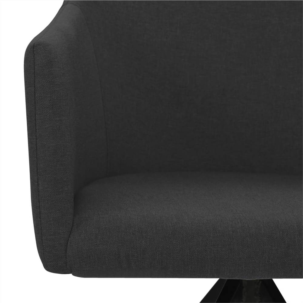 Swivel Dining Chairs 2 pcs Black Fabric