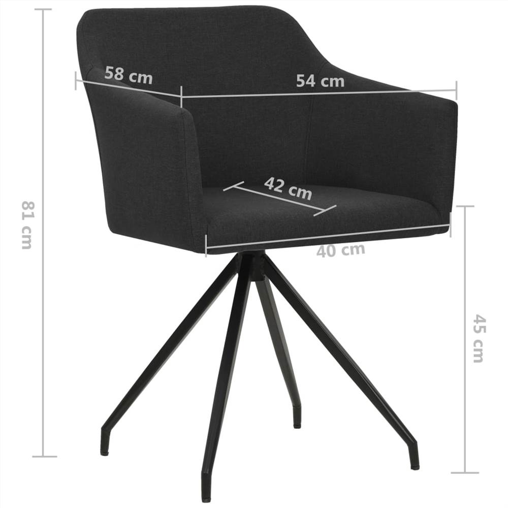 Swivel Dining Chairs 2 pcs Black Fabric