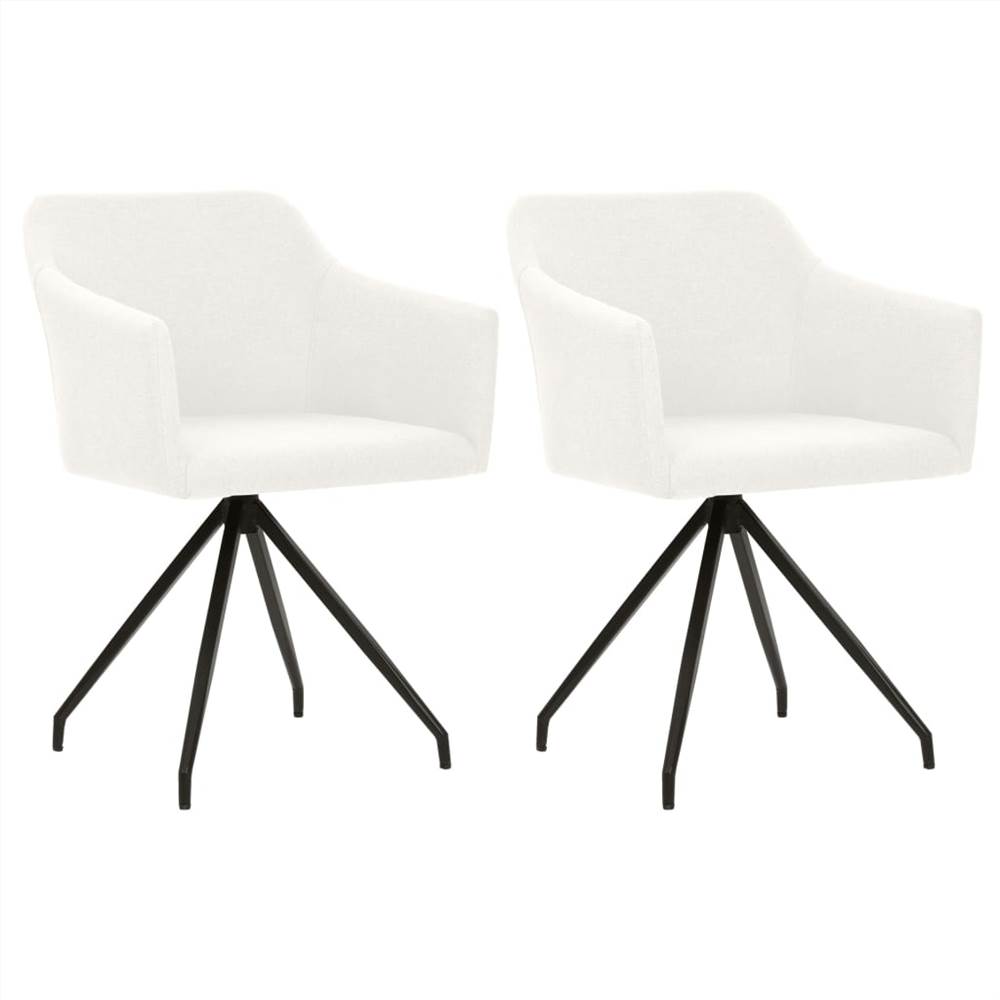 

Swivel Dining Chairs 2 pcs Cream Fabric