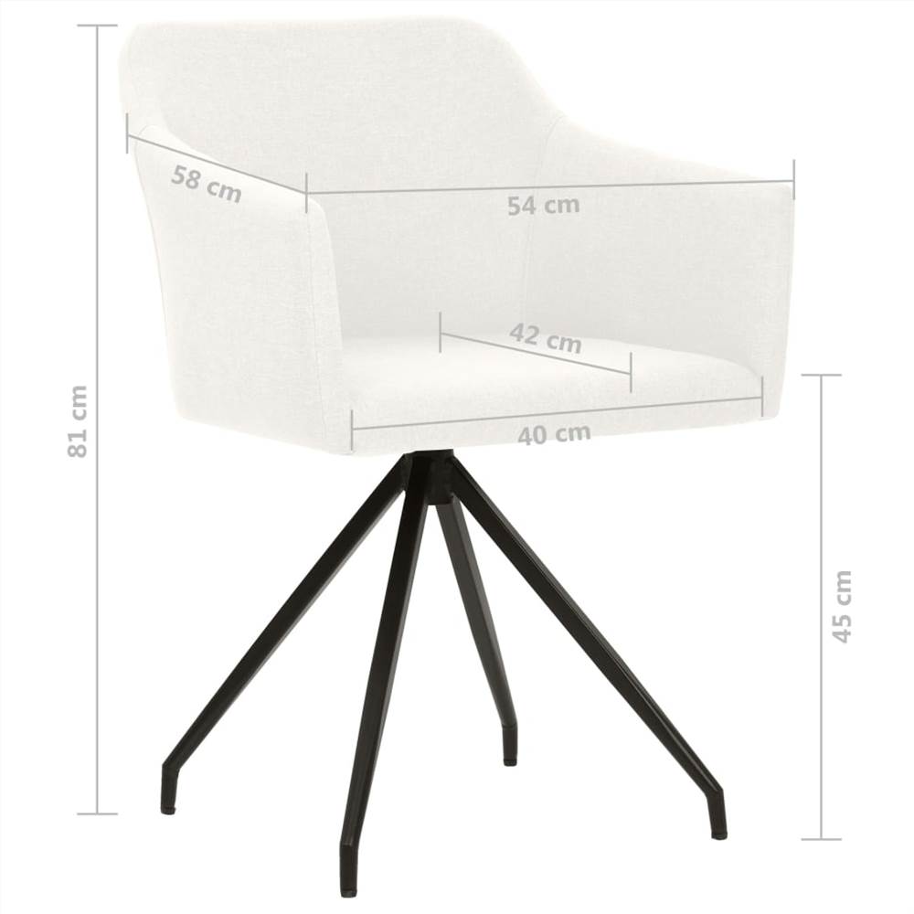 Swivel Dining Chairs 2 pcs Cream Fabric