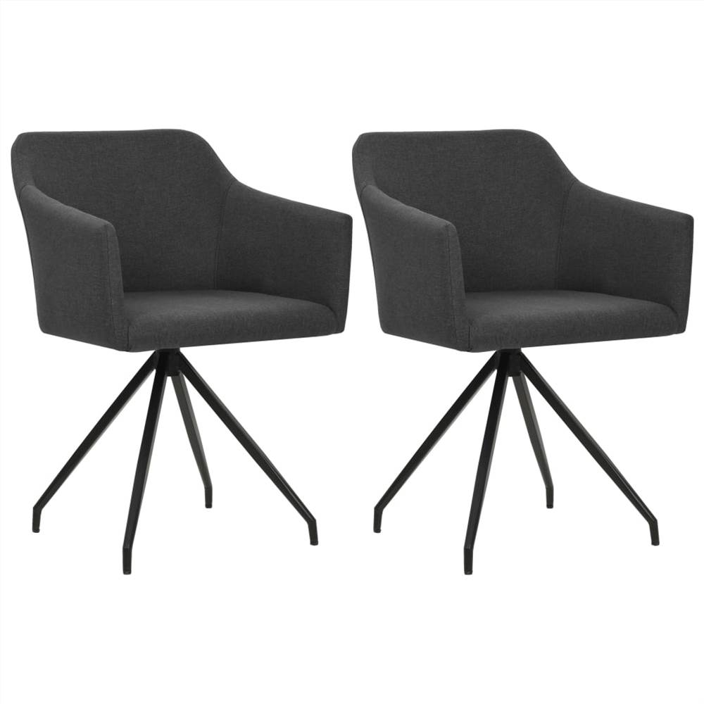 

Swivel Dining Chairs 2 pcs Dark Grey Fabric