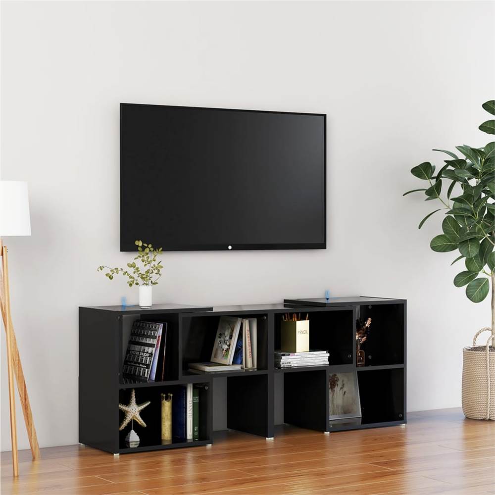 TV Cabinet High Gloss Black 104x30x52 cm Chipboard