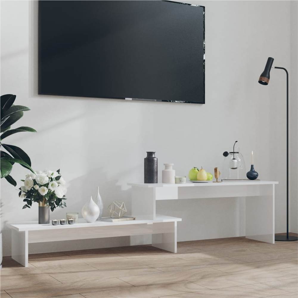 

TV Cabinet High Gloss White 180x30x43 cm Chipboard