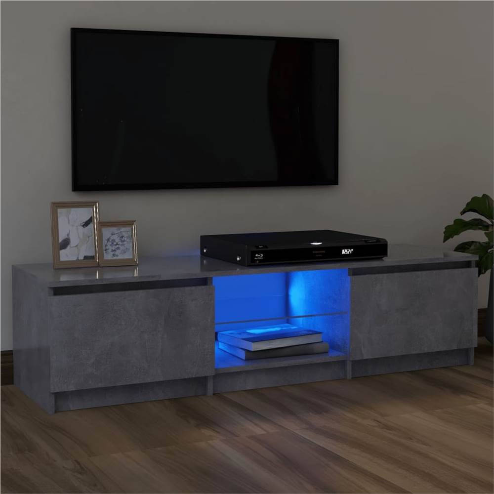 

TV Cabinet with LED Lights Concrete Grey 120x30x35.5 cm