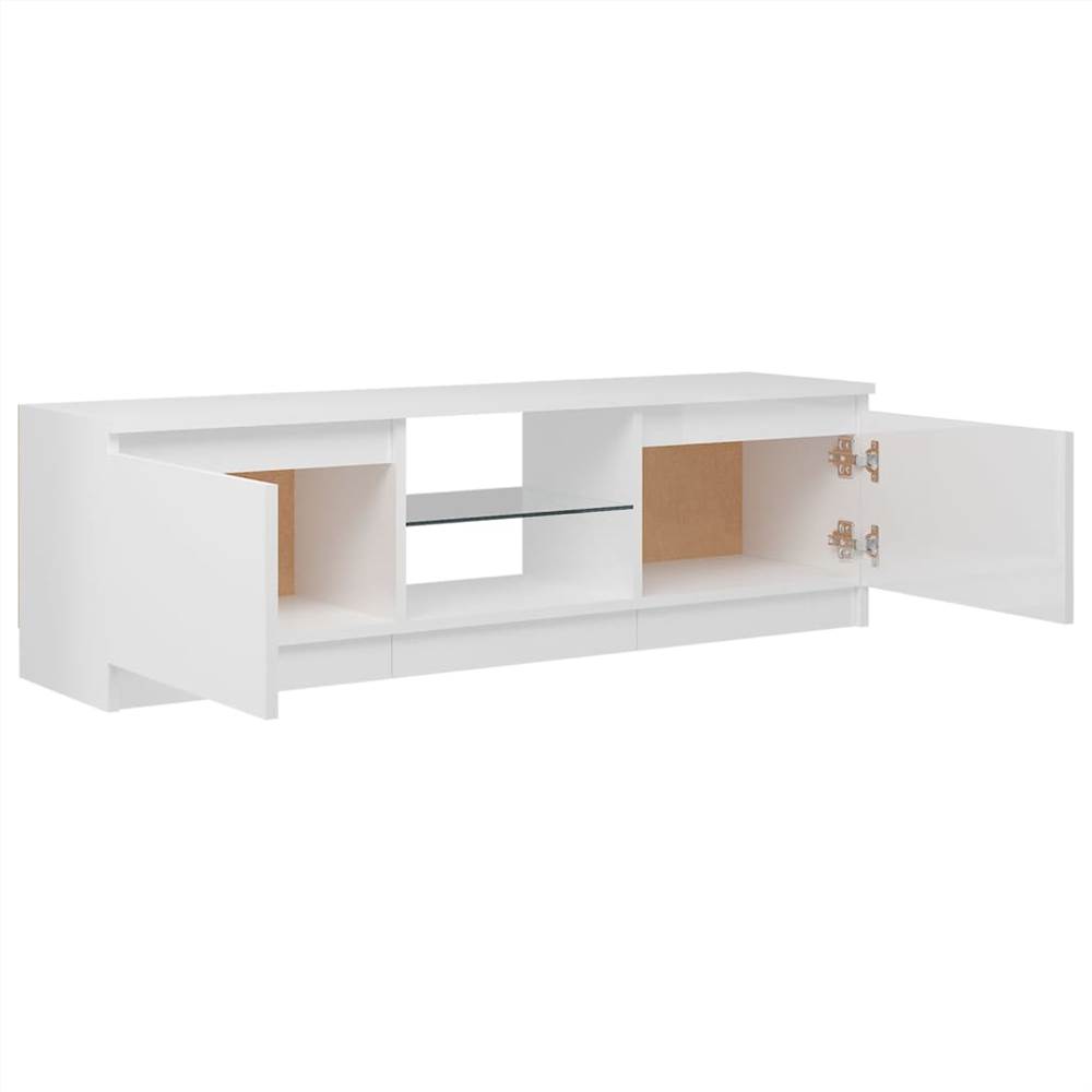 TV Cabinet With LED Lights High Gloss White 120x30x35.5 Cm 19 TV Cabinet with LED Lights High Gloss White 120x30x35.5 cm