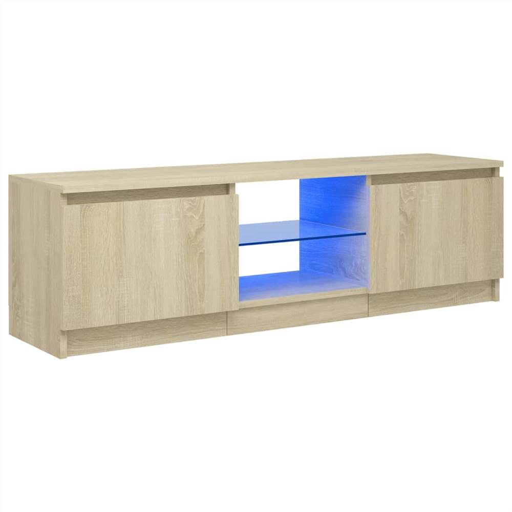 TV Cabinet With LED Lights Sonoma Oak 120x30x35.5 Cm 13 TV Cabinet with LED Lights Sonoma Oak 120x30x35.5 cm