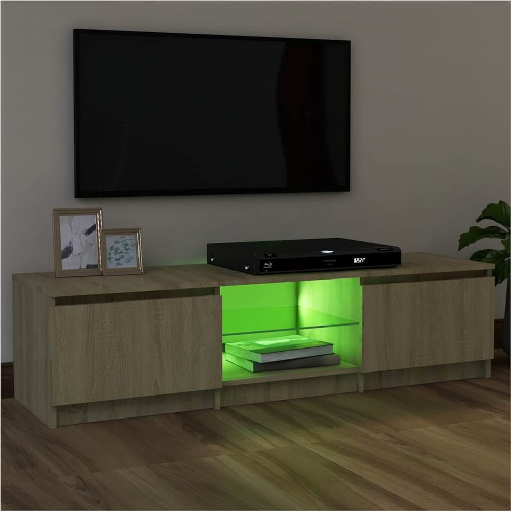 TV Cabinet With LED Lights Sonoma Oak 120x30x35.5 Cm 15 TV Cabinet with LED Lights Sonoma Oak 120x30x35.5 cm