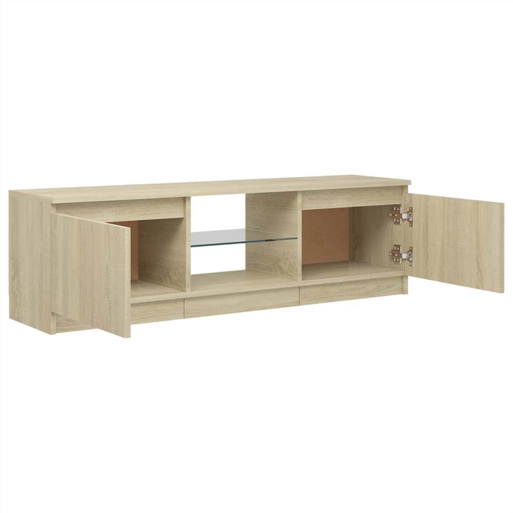 TV Cabinet With LED Lights Sonoma Oak 120x30x35.5 Cm 19 TV Cabinet with LED Lights Sonoma Oak 120x30x35.5 cm