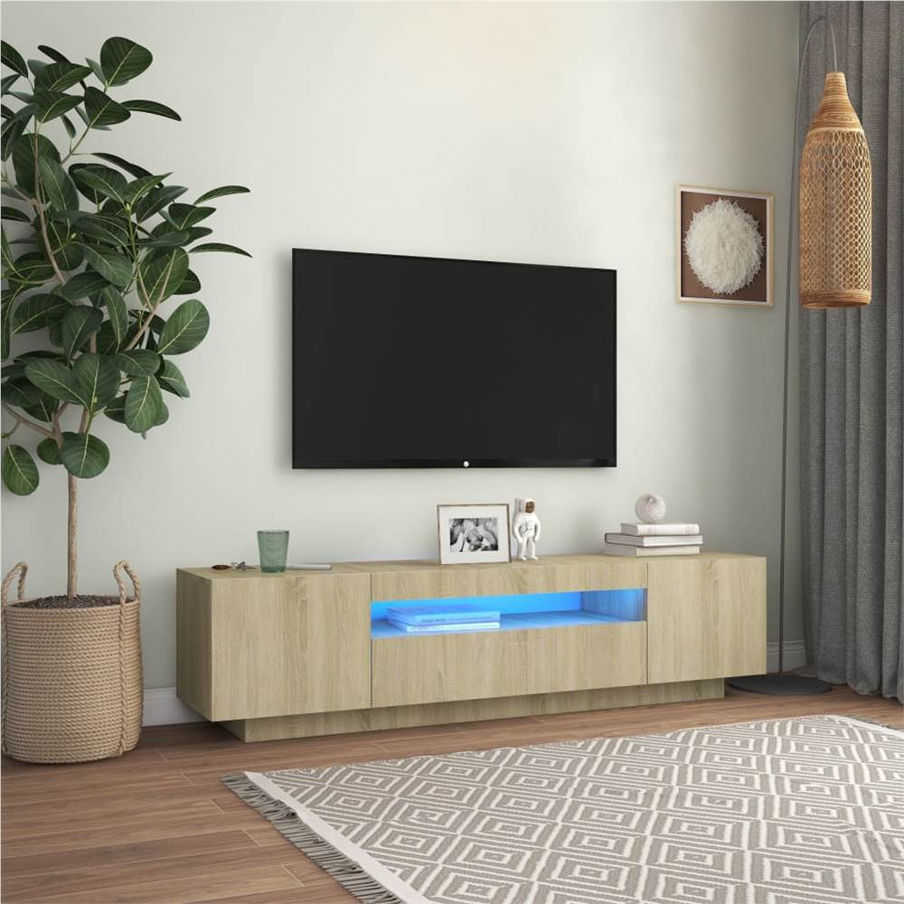

TV Cabinet with LED Lights Sonoma Oak 160x35x40 cm