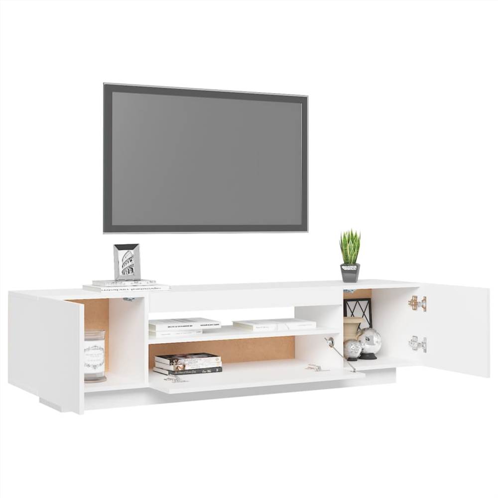 TV with LED Lights White 160x35x40 cm