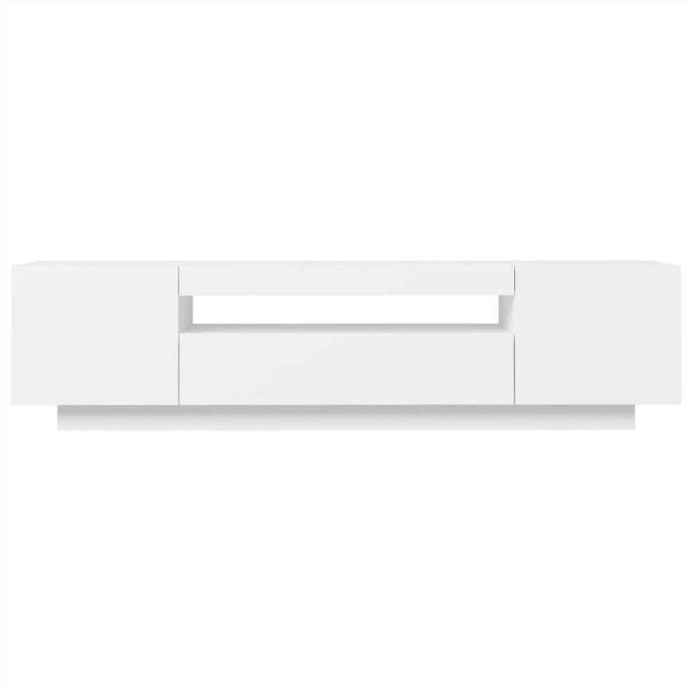 TV Cabinet with LED Lights White 160x35x40 cm