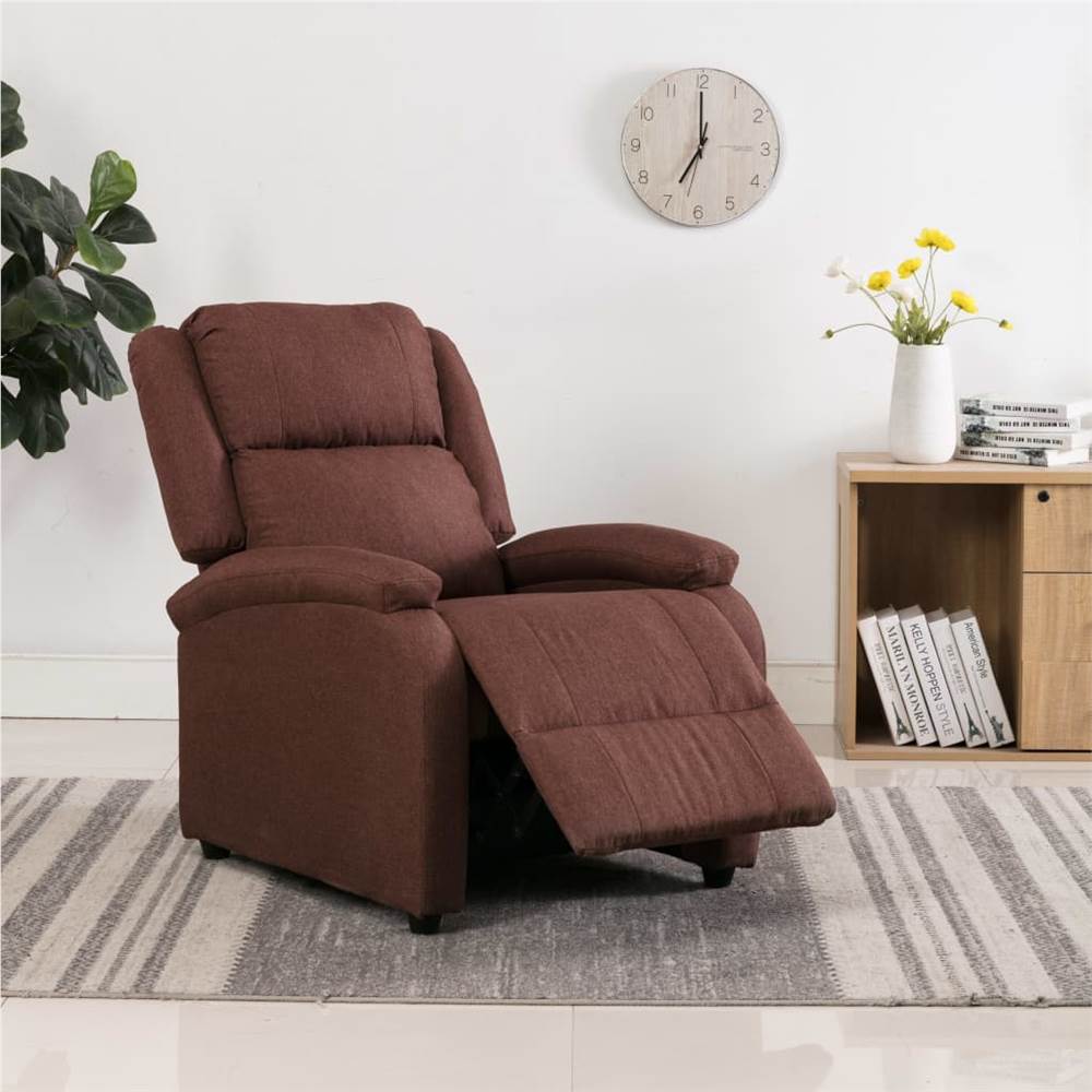 TV Recliner Chair Brown Fabric