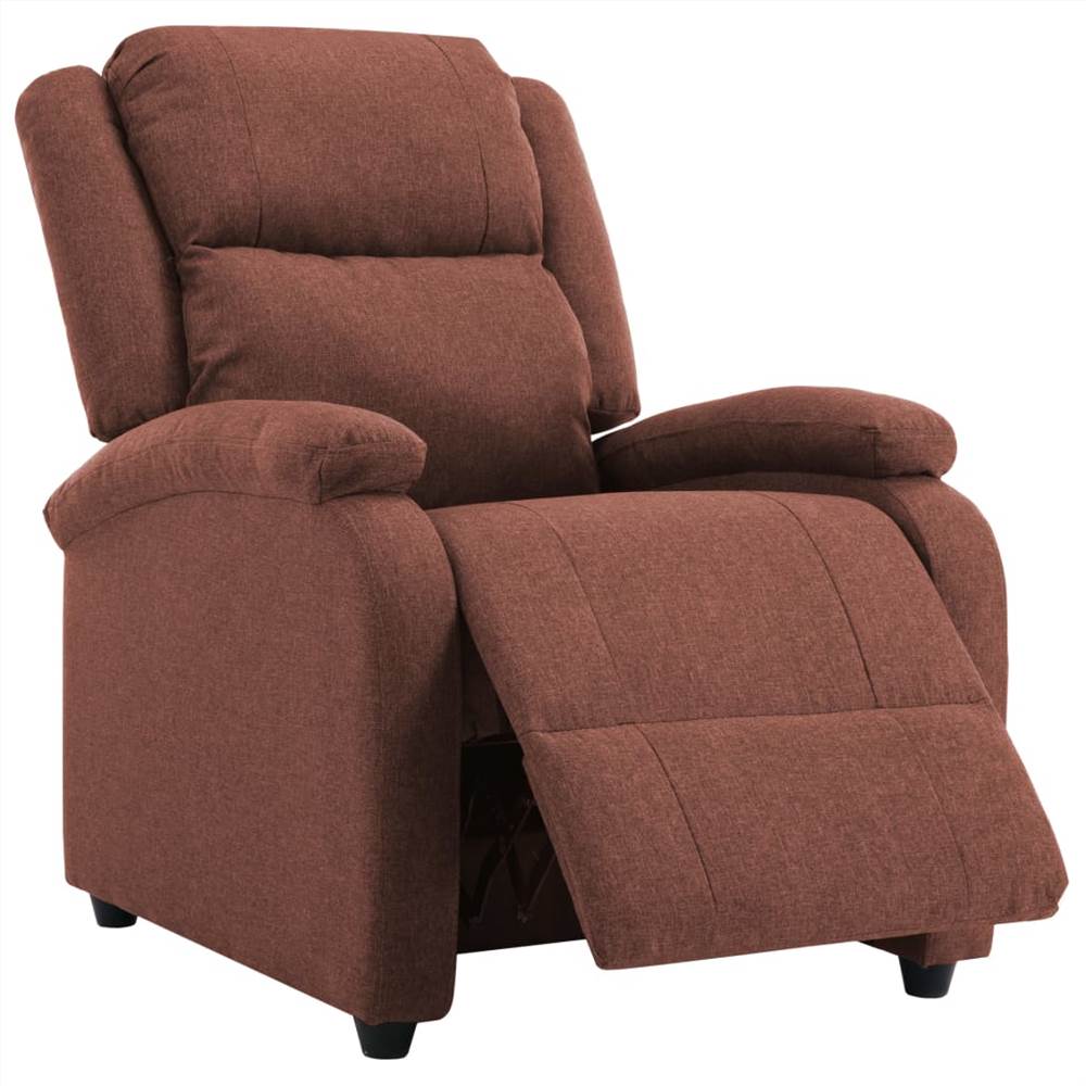 TV Recliner Chair Brown Fabric