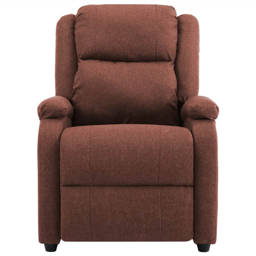 TV Recliner Chair Brown Fabric