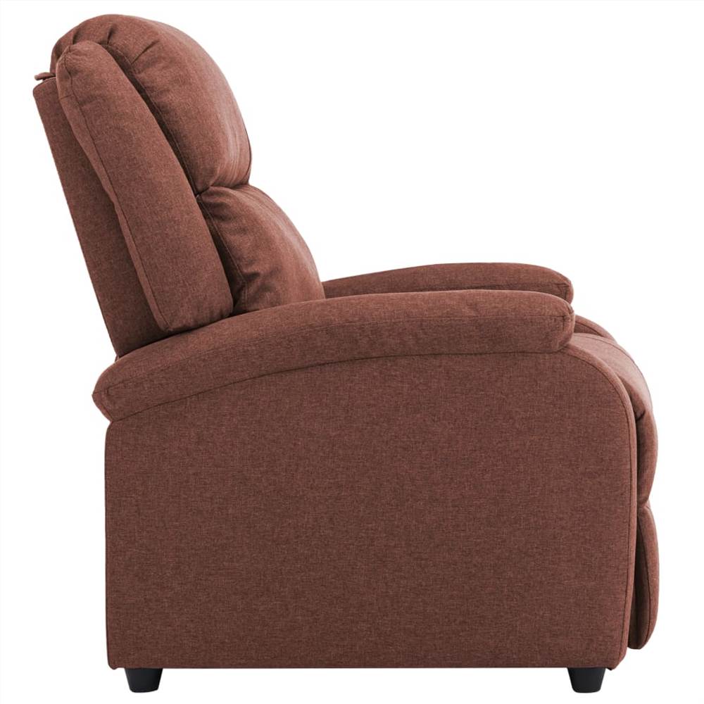 TV Recliner Chair Brown Fabric