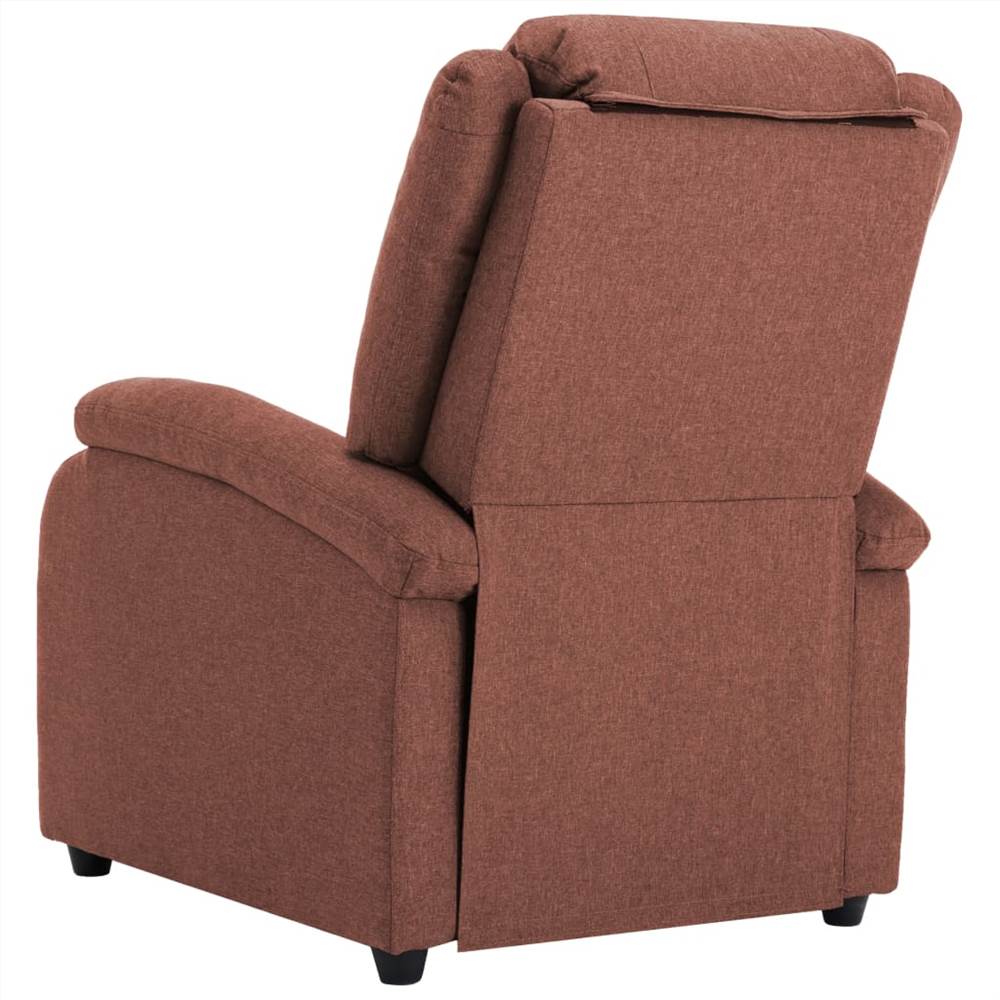 TV Recliner Chair Brown Fabric
