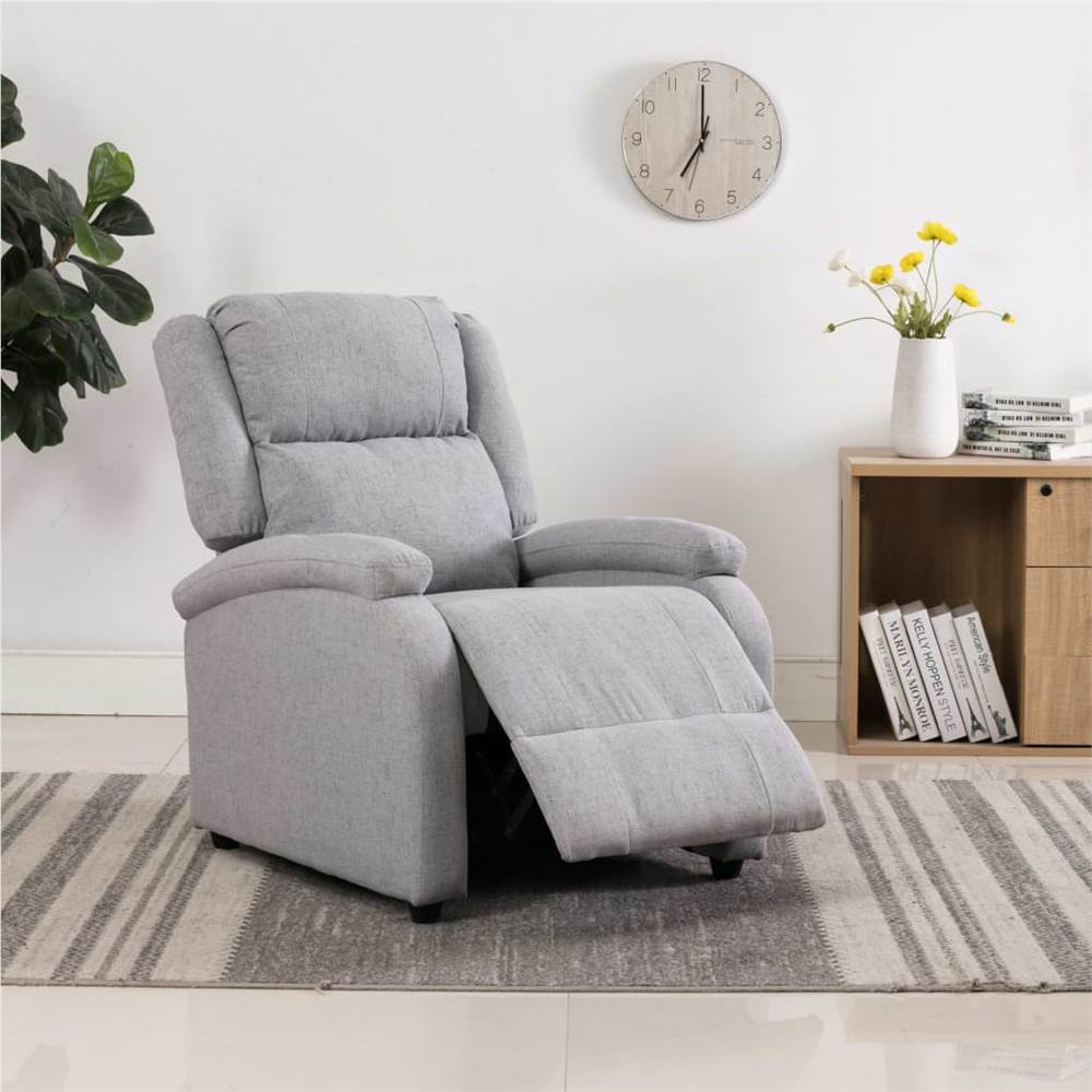 TV Recliner Chair Light Grey Fabric