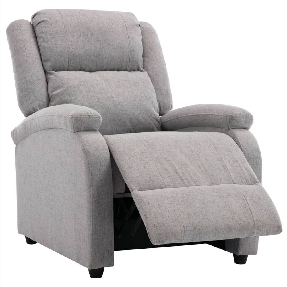 TV Recliner Chair Light Grey Fabric