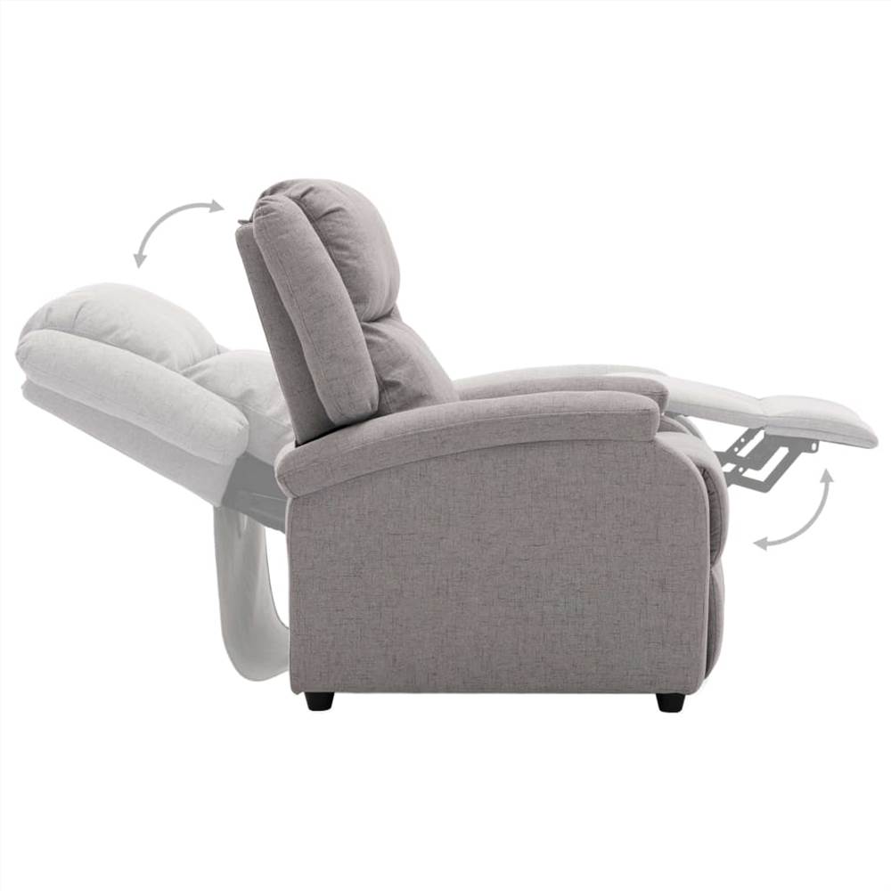 TV Recliner Chair Light Grey Fabric