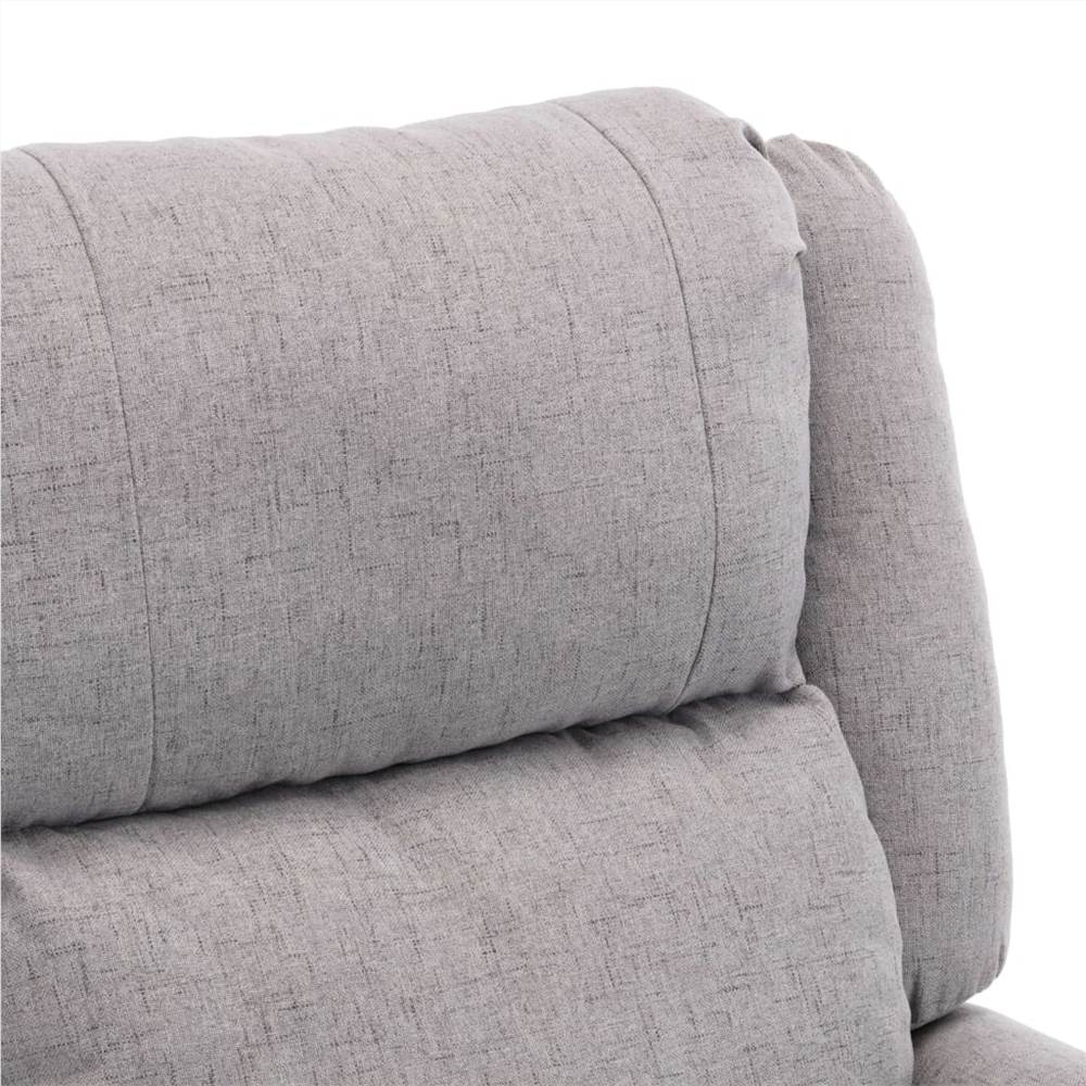 TV Recliner Chair Light Grey Fabric