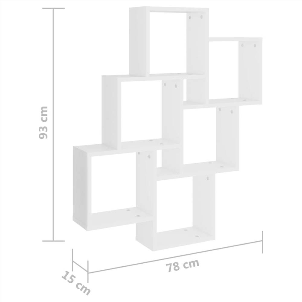 Wall Cube Shelf White 78x15x93 cm Chipboard