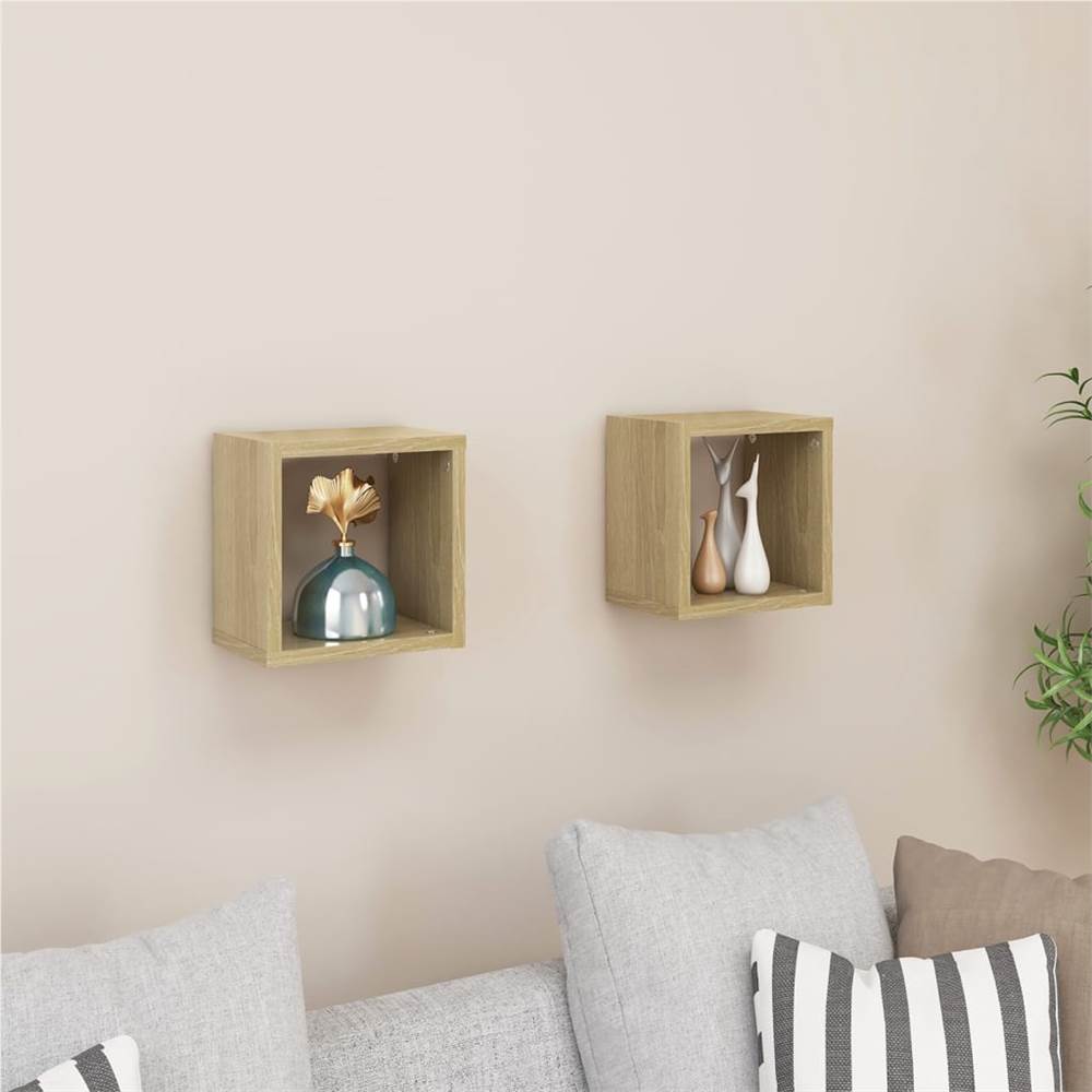 

Wall Cube Shelves 2 pcs Sonoma Oak 22x15x22 cm