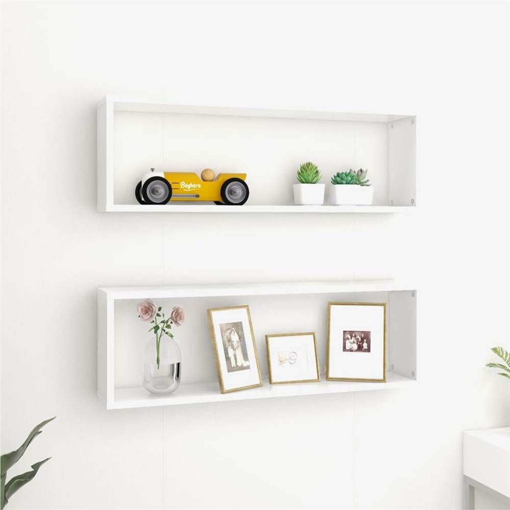 

Wall Cube Shelves 2 pcs White 80x15x26.5 cm Chipboard