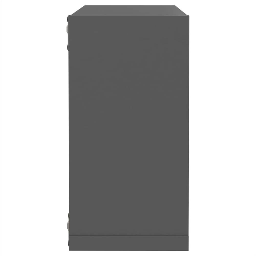 Wall Cube Shelves 6 pcs Grey 30x15x30 cm