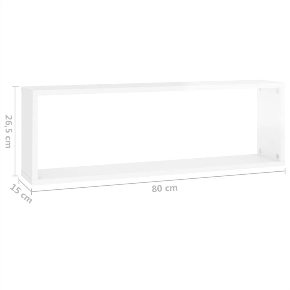 Wall Cube Shelves 6 pcs High Gloss White 80x15x26.5cm Chipboard