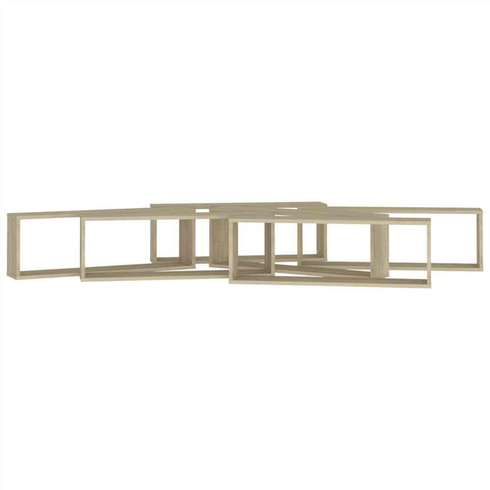 Wall Cube Shelves 6 pcs Sonoma Oak 80x15x26.5 cm Chipboard