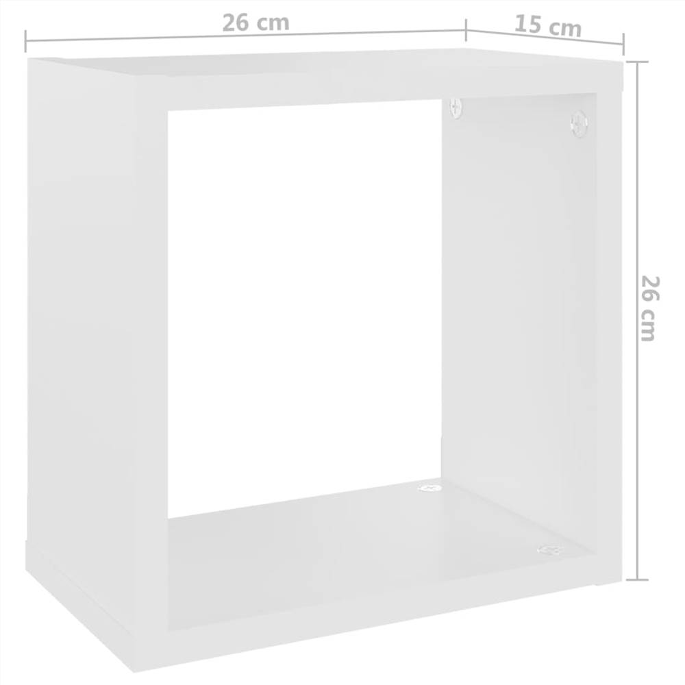 Wall Cube Shelves 6 pcs White 26x15x26 cm