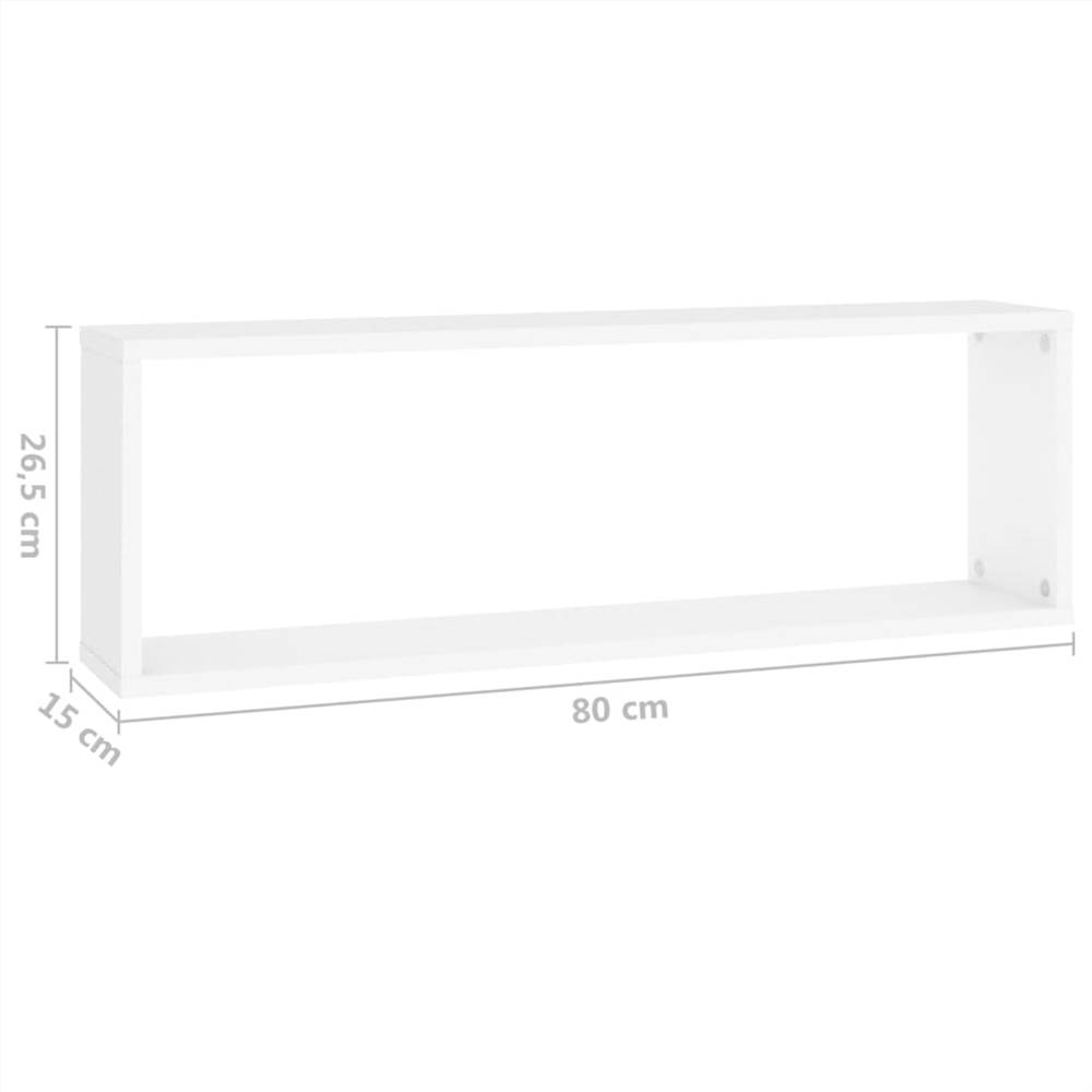 Wall Cube Shelves 6 pcs White 80x15x26.5 cm Chipboard