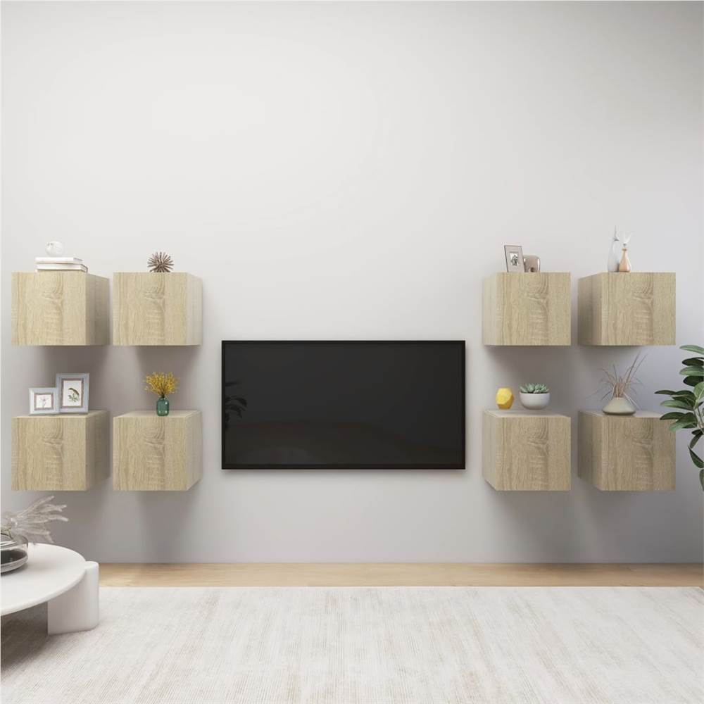 

Wall Mounted TV Cabinets 8 pcs Sonoma Oak 30.5x30x30 cm