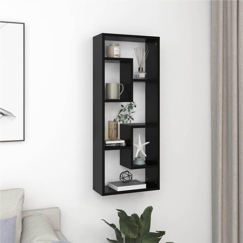 

Wall Shelf Black 36x16x90 cm Chipboard