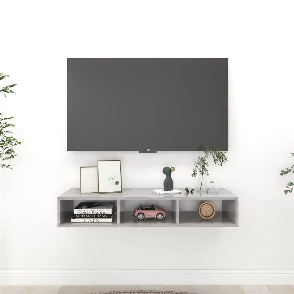 

Wall Shelf Concrete Grey 102x30x17 cm Chipboard