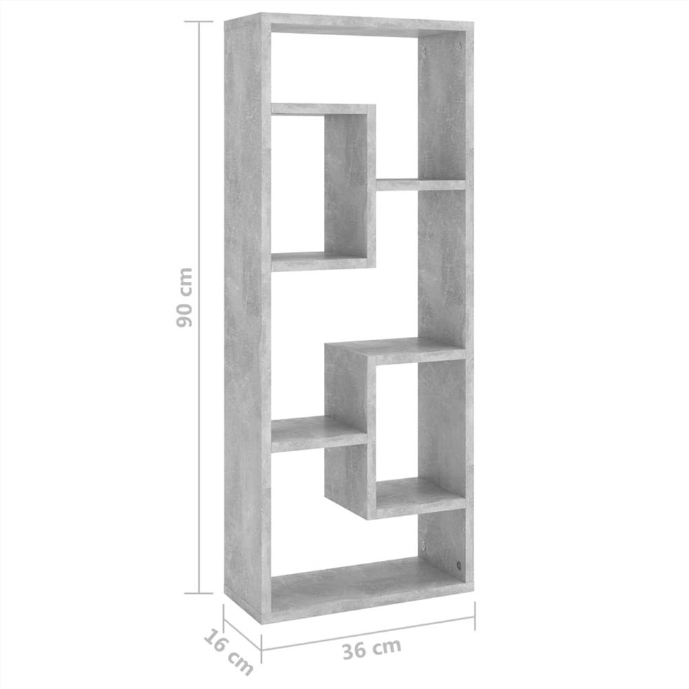 Wall Shelf Concrete Grey 36x16x90 cm Chipboard