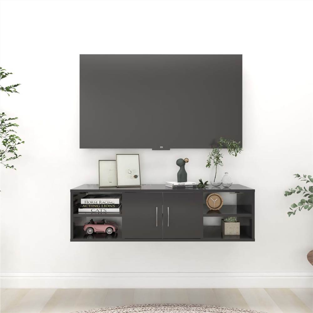 

Wall Shelf Grey 102x30x29 cm Chipboard